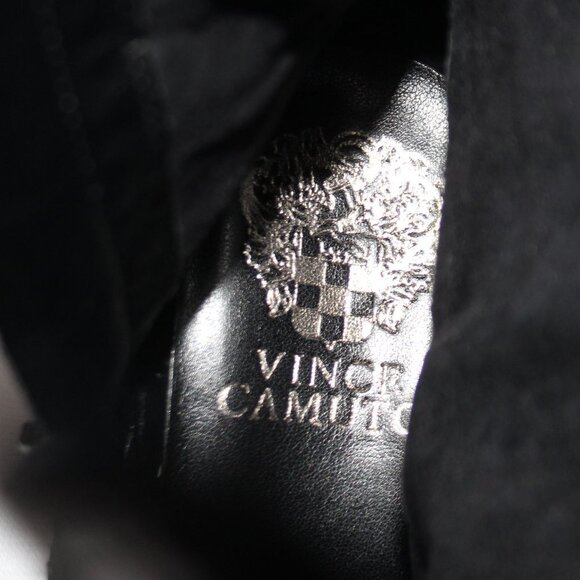 Vince Camuto Blk Leather Snakeskin Mid Calf Boots - Picture 13 of 14